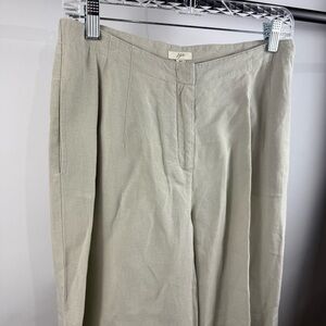 J. Jill Tan 100% Wide Leg Linen Pants Size 8P